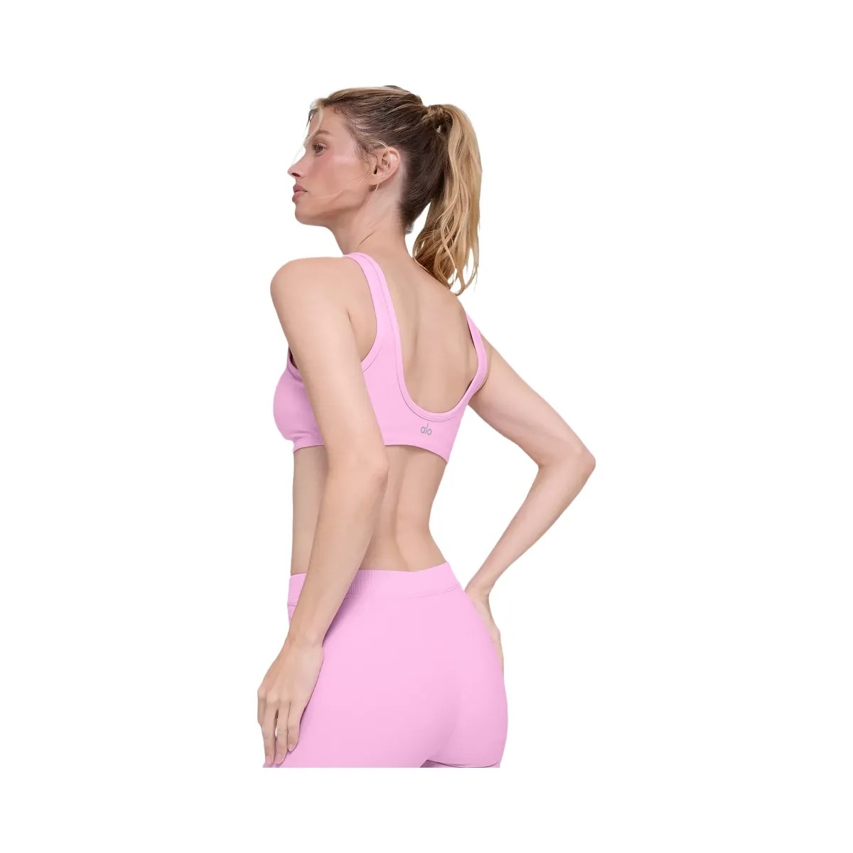 Alo Women's soft Center Stage Bra - Candy Heart Pink - HypeFly India View 2