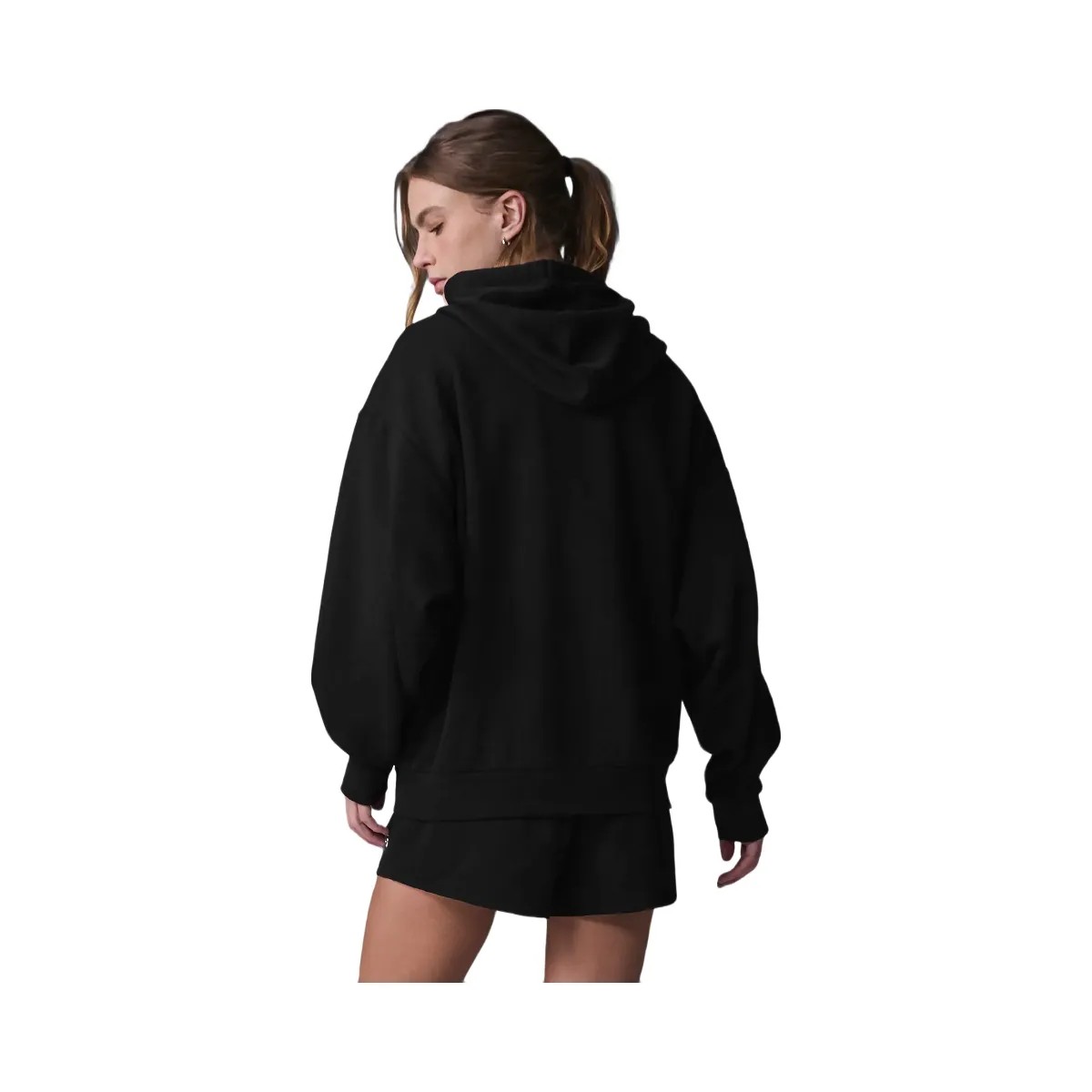 Alo Women's Accolade Full Zip Hoodie - Black - HypeFly India View 4