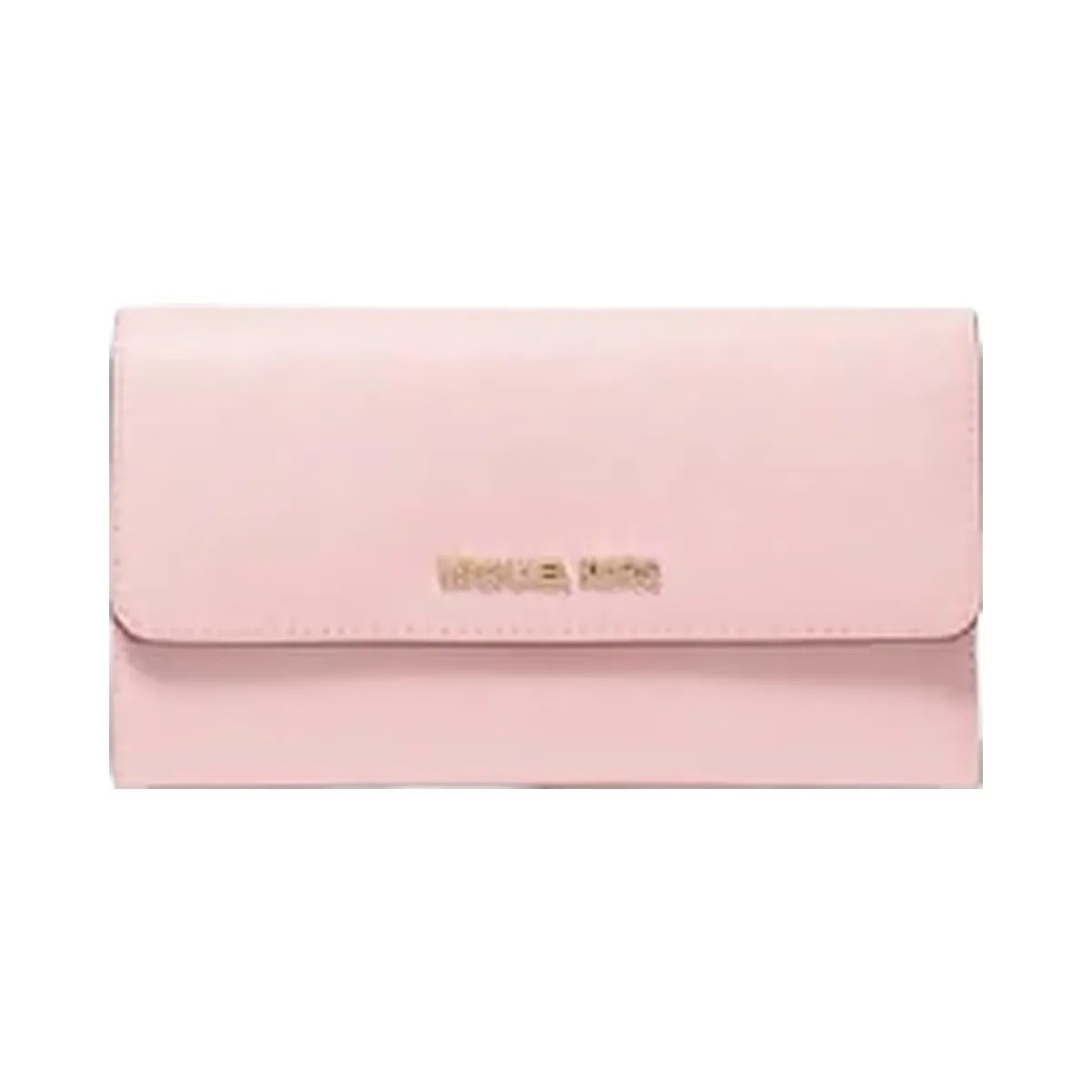 Michael Kors Jet Set Travel Crossgrain Leather Tri-Fold Wallet Powder Blush - HypeFly India View 1