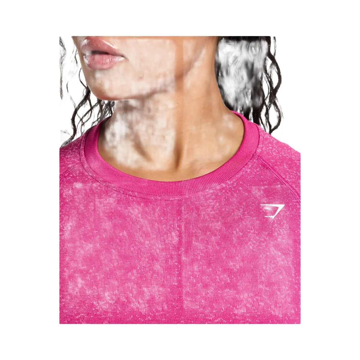 Gymshark Adapt Fleck Seamless Long Sleeve Crop Top - Winning Pink/Sour Pink - HypeFly India View 5