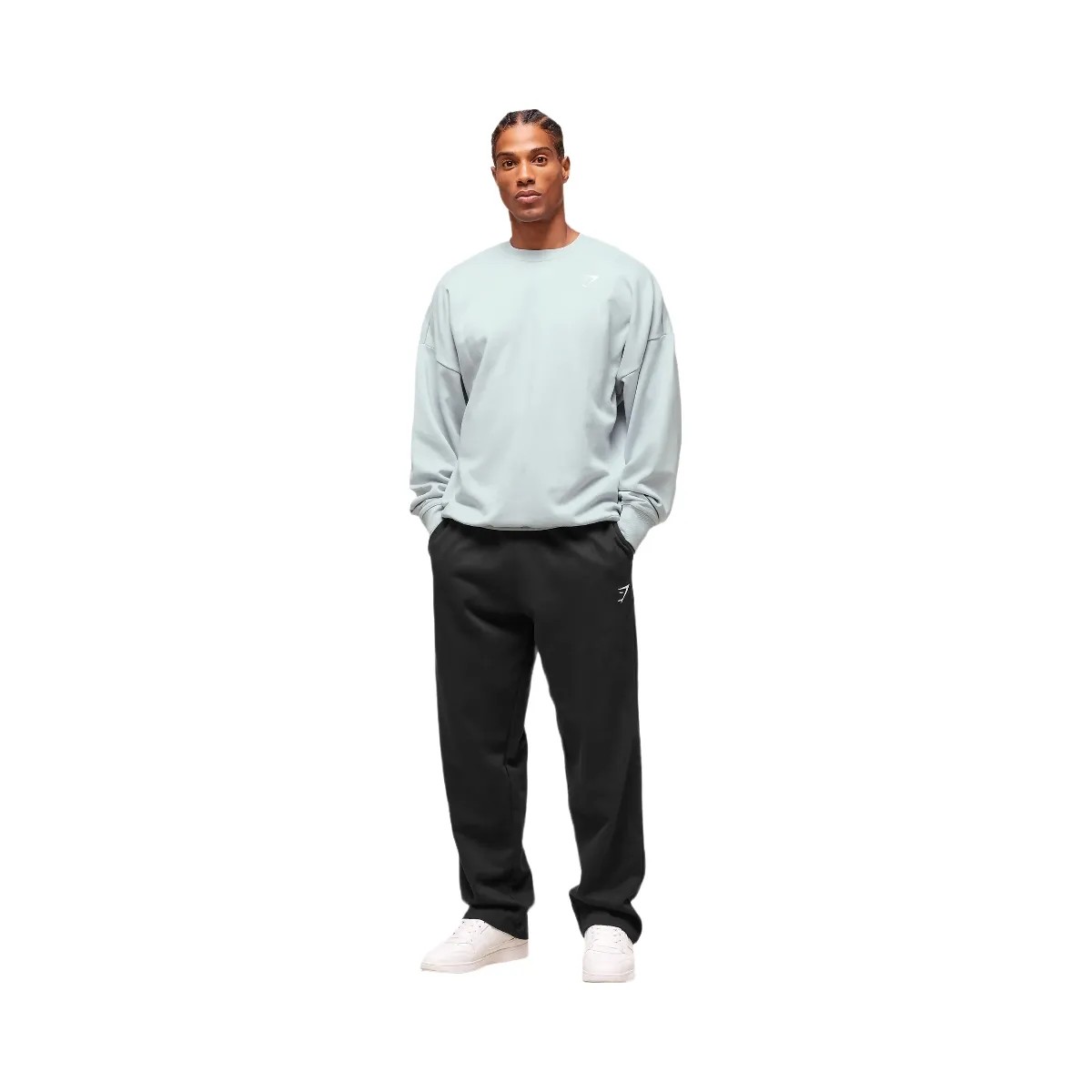 Gymshark Crest Oversized Crew - Smoke Blue - HypeFly India View 5