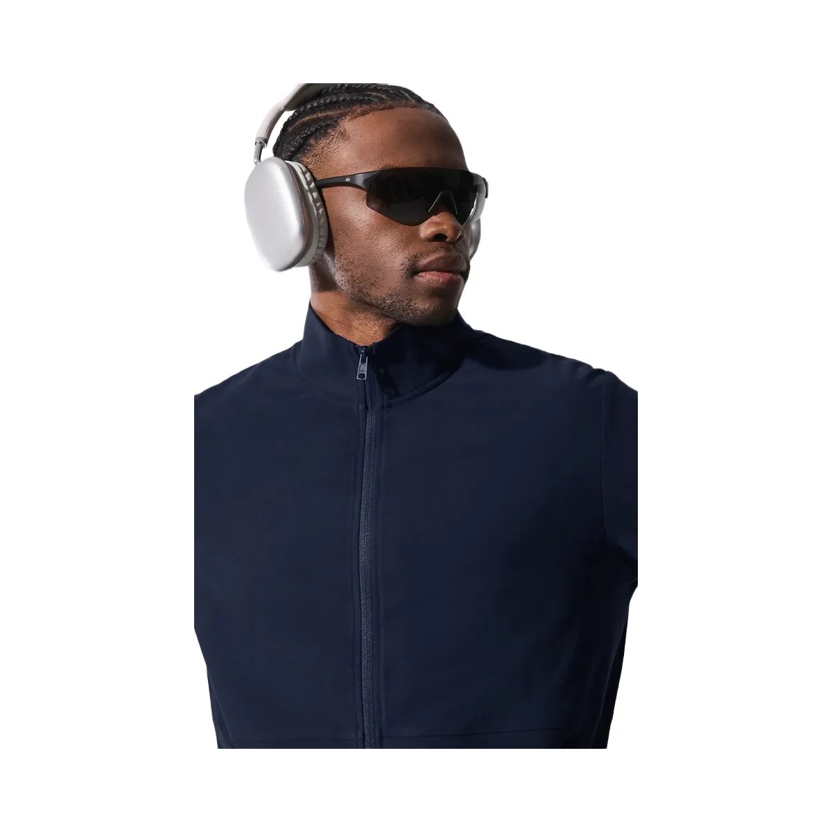 Alo Men's Conquer Max Mock Neck Full Zip - Navy - HypeFly India View 3