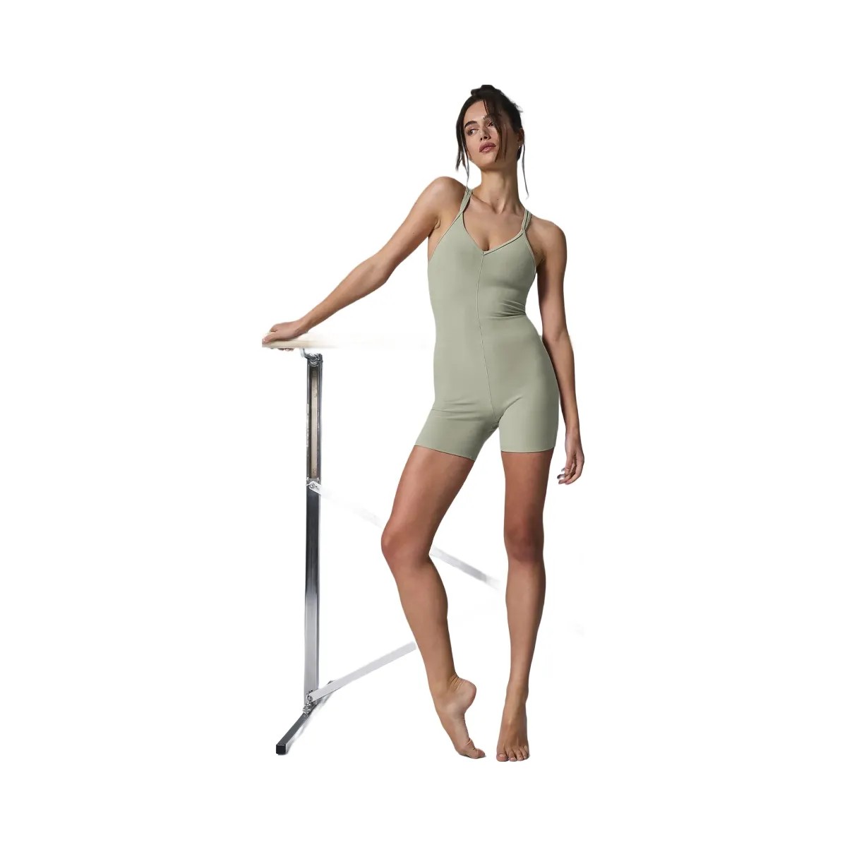 Alo Women's Alosoft Suns Out Onesie - Limestone - HypeFly India View 4