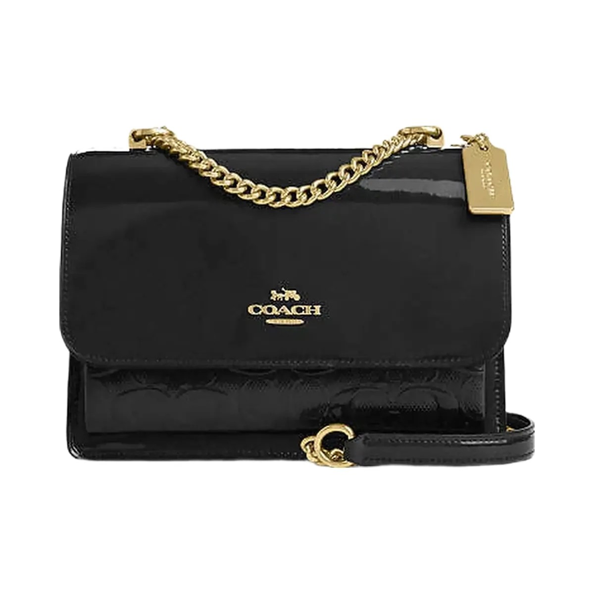 Coach Klare Crossbody Bag In Signature Leather Novelty Leather-Gold-Black - HypeFly India View 1