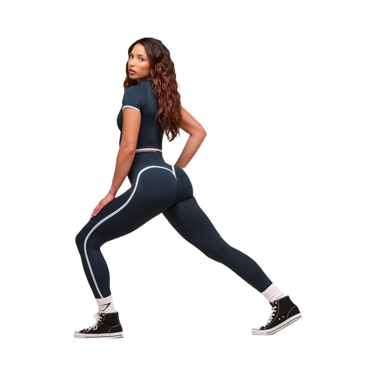 Gymshark Lift Campus Seamless Leggings - Heavy Blue - HypeFly India View 3