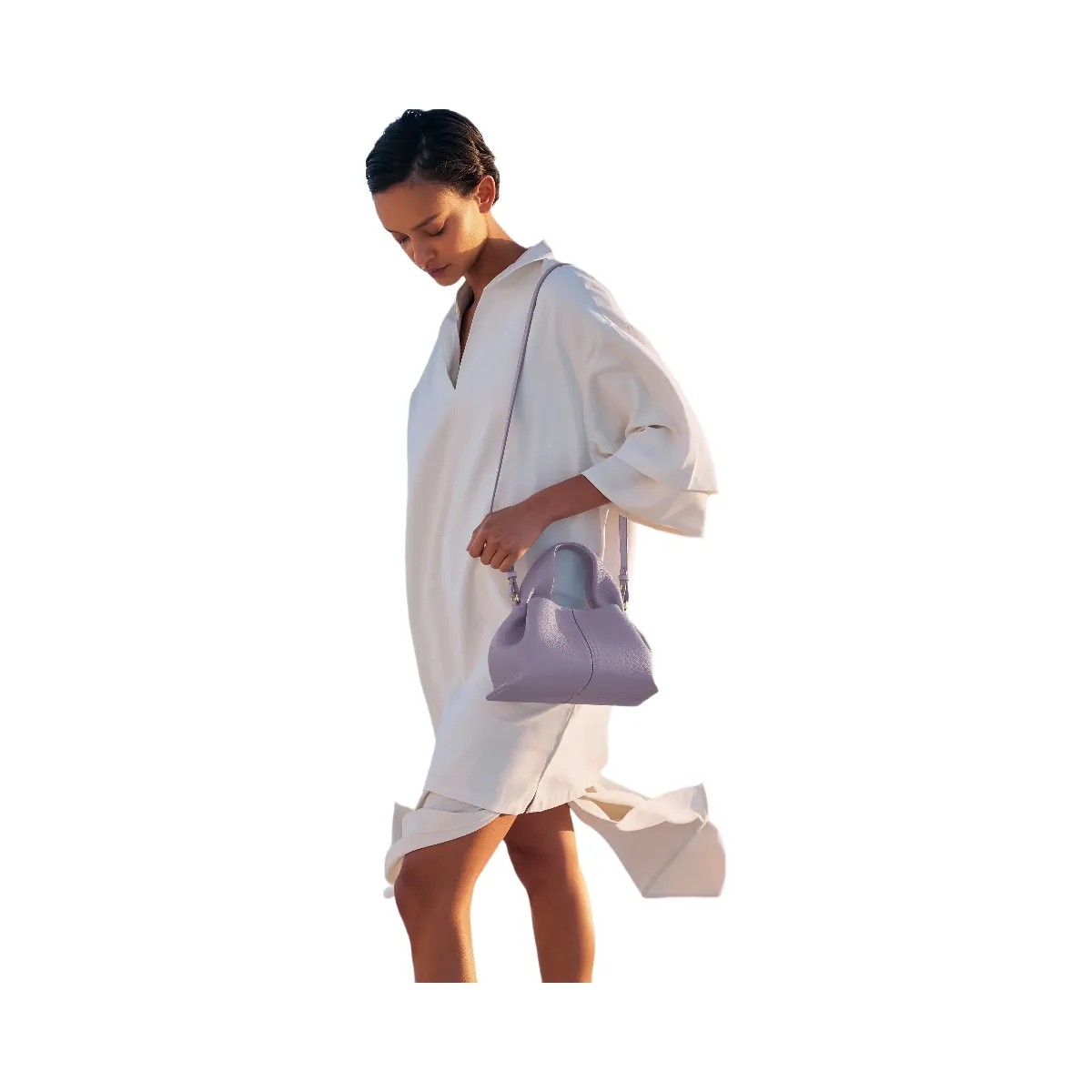 Polene Numero Neuf Mini Textured Mauve - HypeFly India View 3