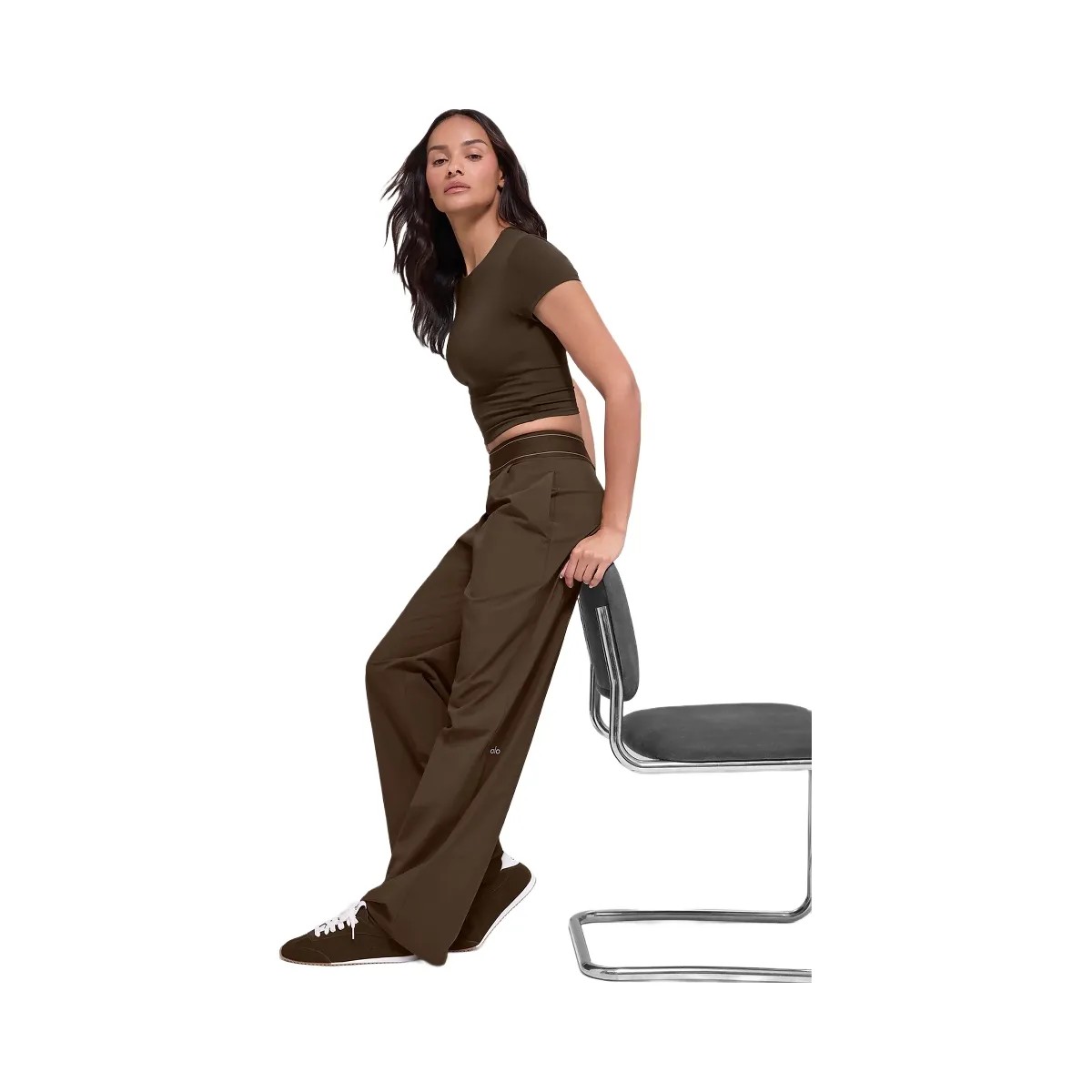 Alo Women's Suit Up Trouser (Long) - Espresso - HypeFly India View 4