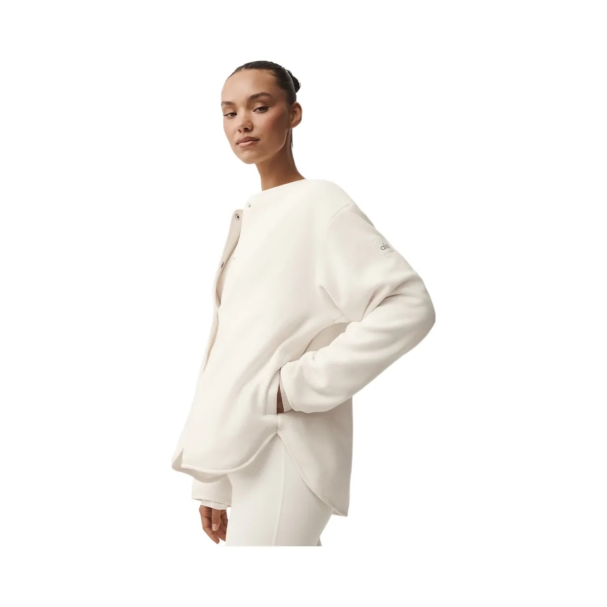 Alo Women's Polar Fleece Take Note Jacket - Ivory - HypeFly India View 5