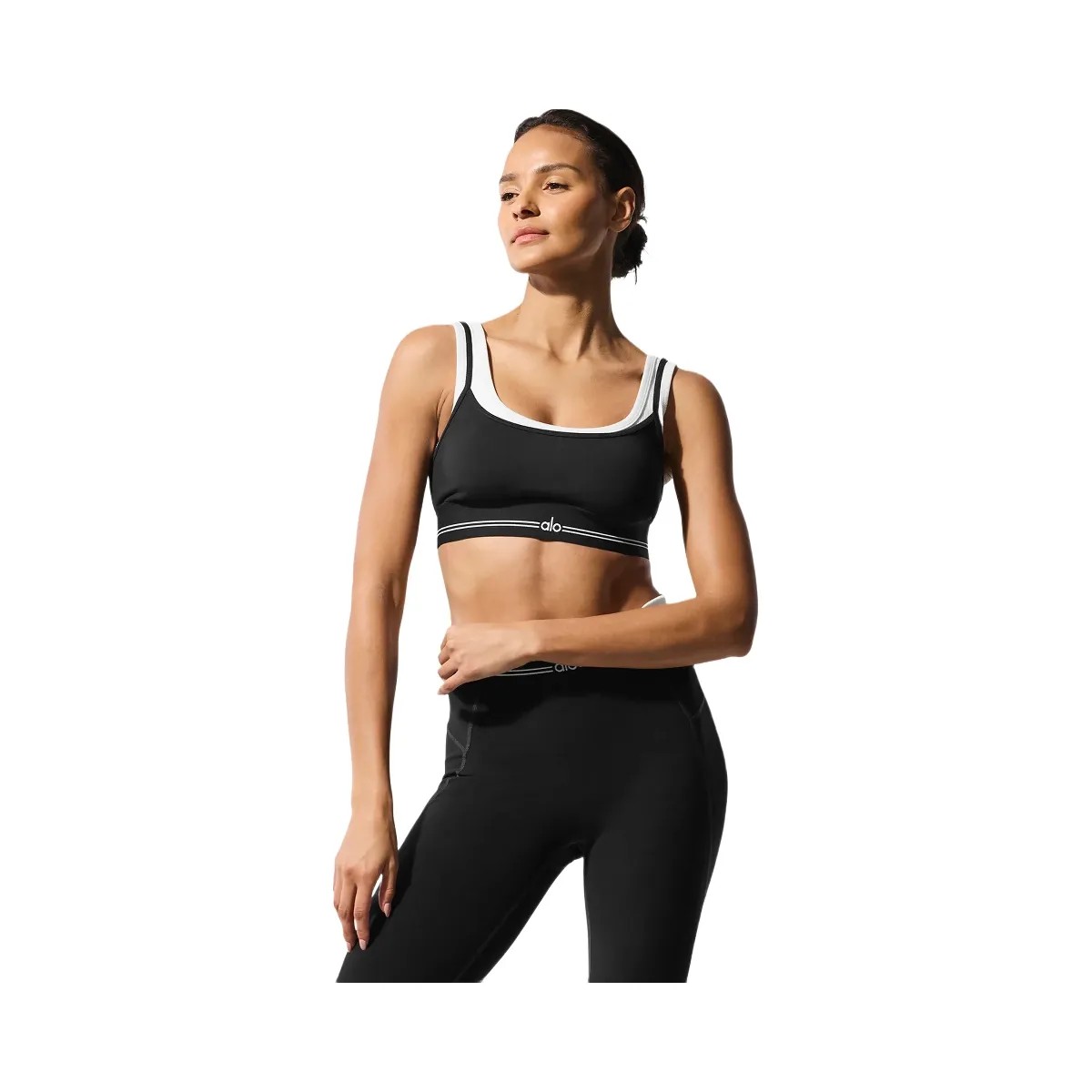 Alo Women's Airbrush Better Together Bra - Black/White - HypeFly India View 1