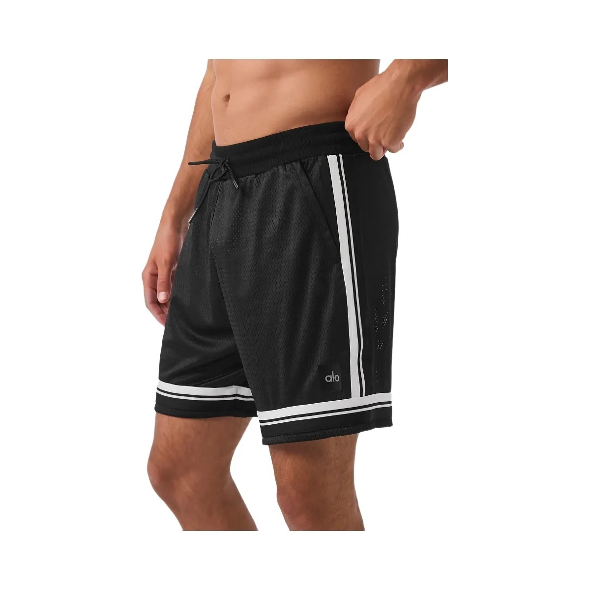 Alo Men's 7" Key Mesh Basketball Short - Black - HypeFly India View 2