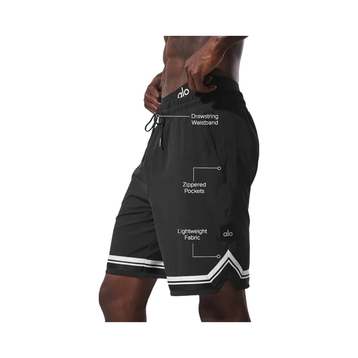 Alo Men's 9" Traction Arena Short - Black - HypeFly India View 2