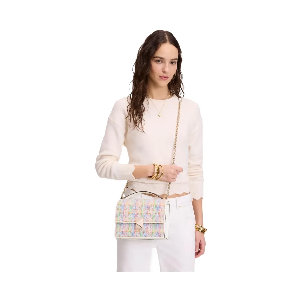 Kate Spade Deco Tweed Chain Shoulder Bag Multi - HypeFly India View 3