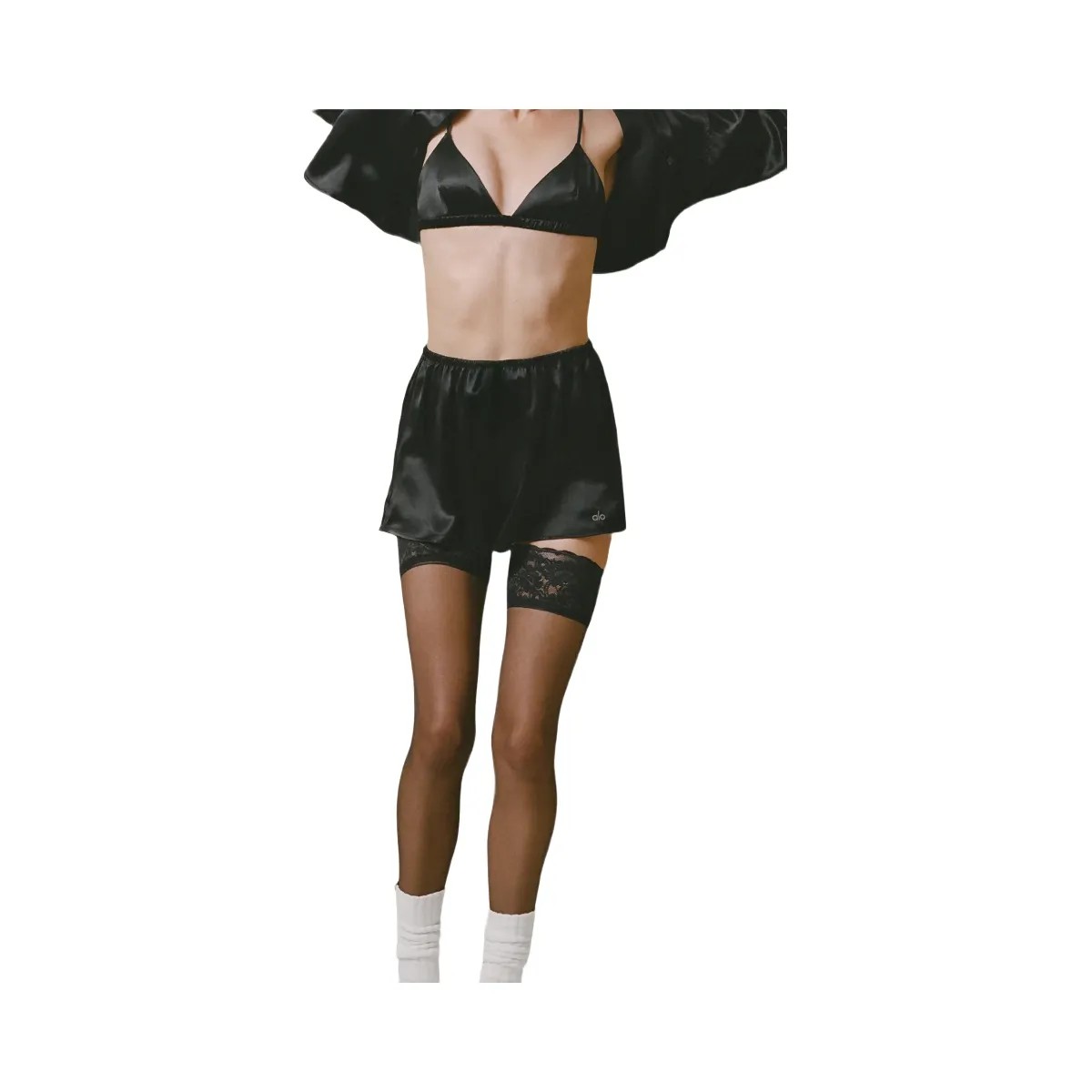 Alo Women's Silk Luminous Short - Black - HypeFly India View 5