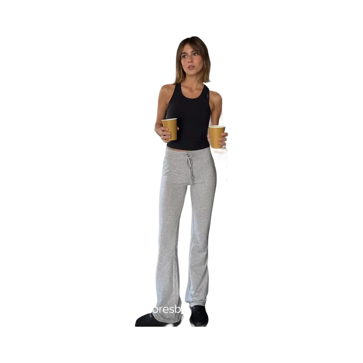 Alo Women's Sway Bootcut Sweatpant - Athletic Heather Grey - HypeFly India View 6