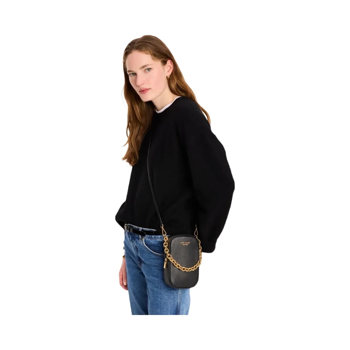 Kate Spade Jolie Chain Phone Crossbody Black - HypeFly India View 2