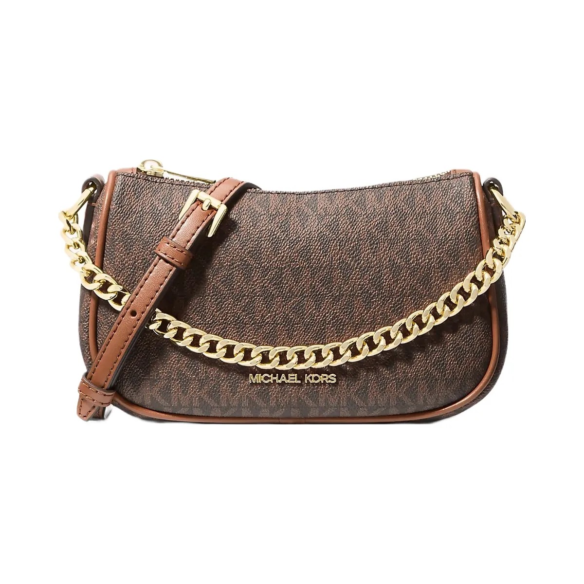 Michael Kors Carmela Small Signature Logo Convertible Crossbody Bag Brown - HypeFly India View 1