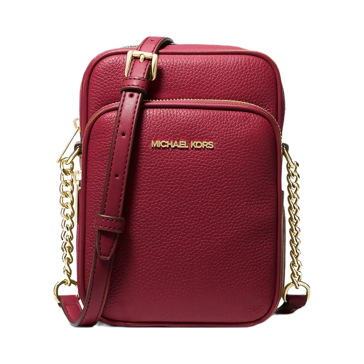 Michael Kors Jet Set Travel Medium Pebbled Leather Crossbody Bag Cherry - HypeFly India View 1