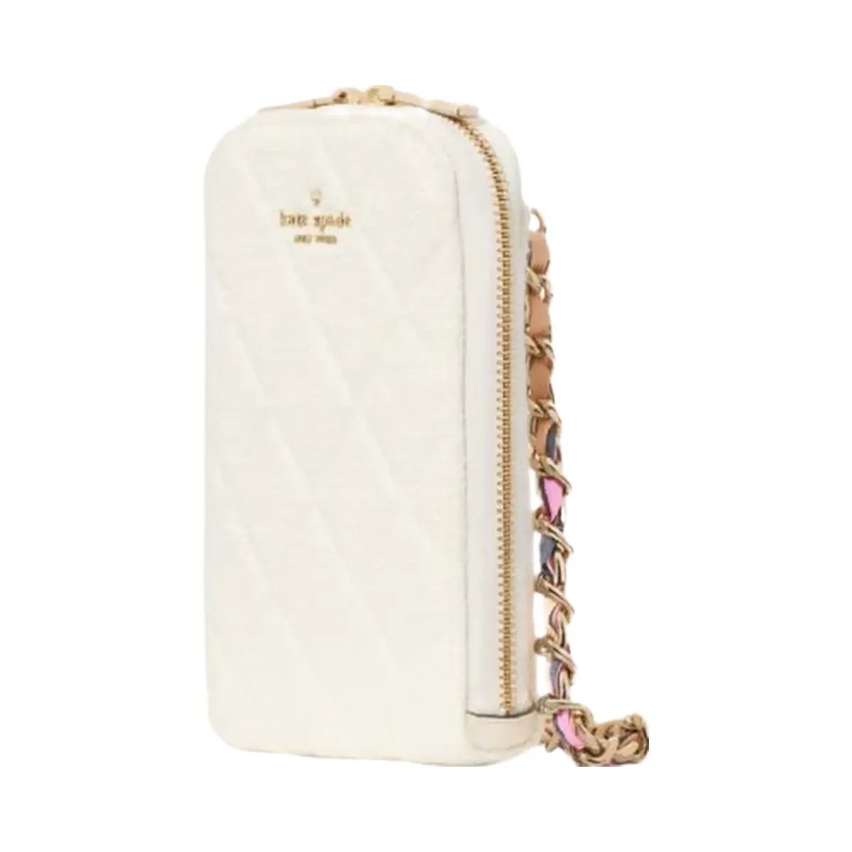 Kate Spade Carey Tweed Phone Chain Crossbody Cream Multi - HypeFly India View 3