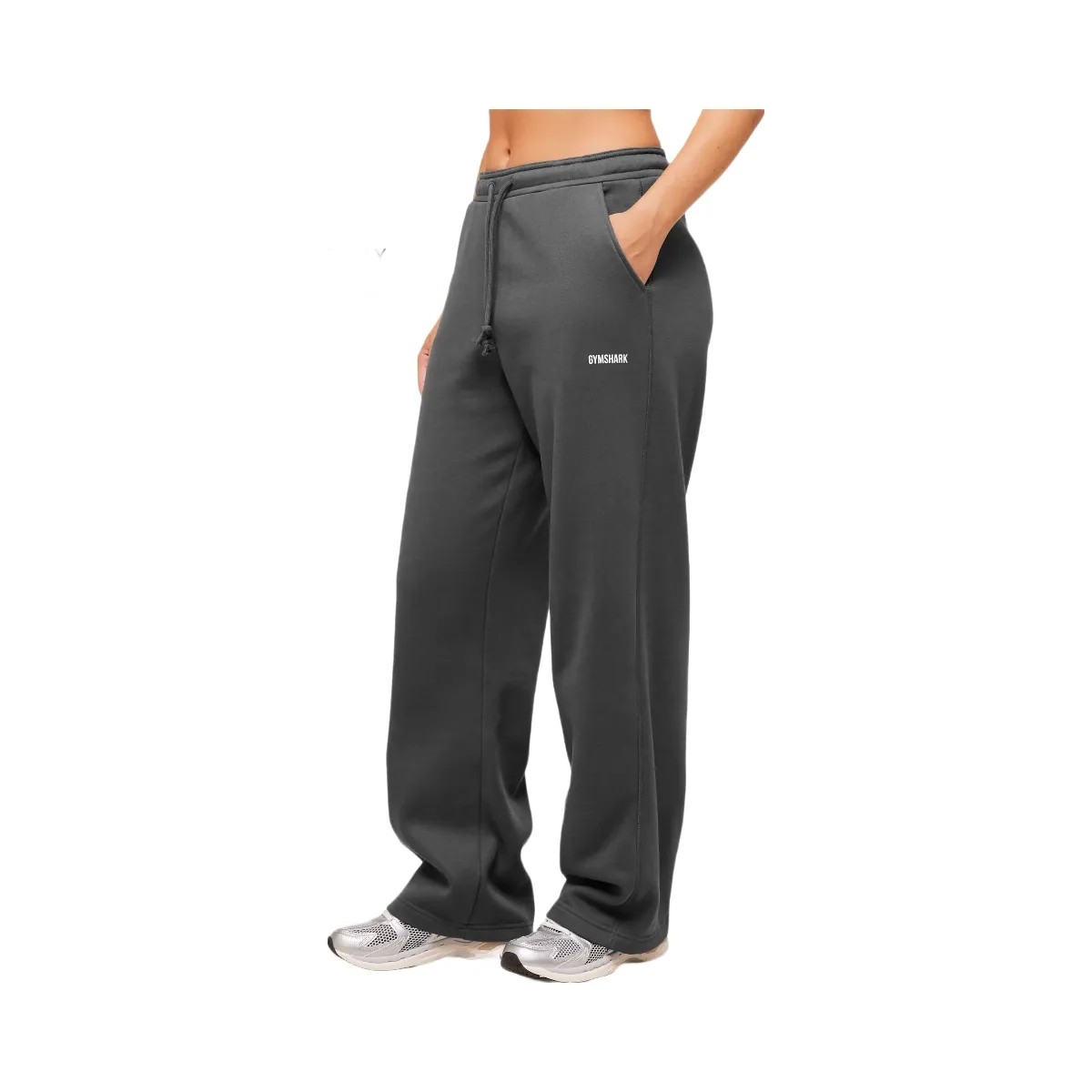 Gymshark Cosy Luxe Straight Leg Joggers - Onyx Grey - HypeFly India View 2