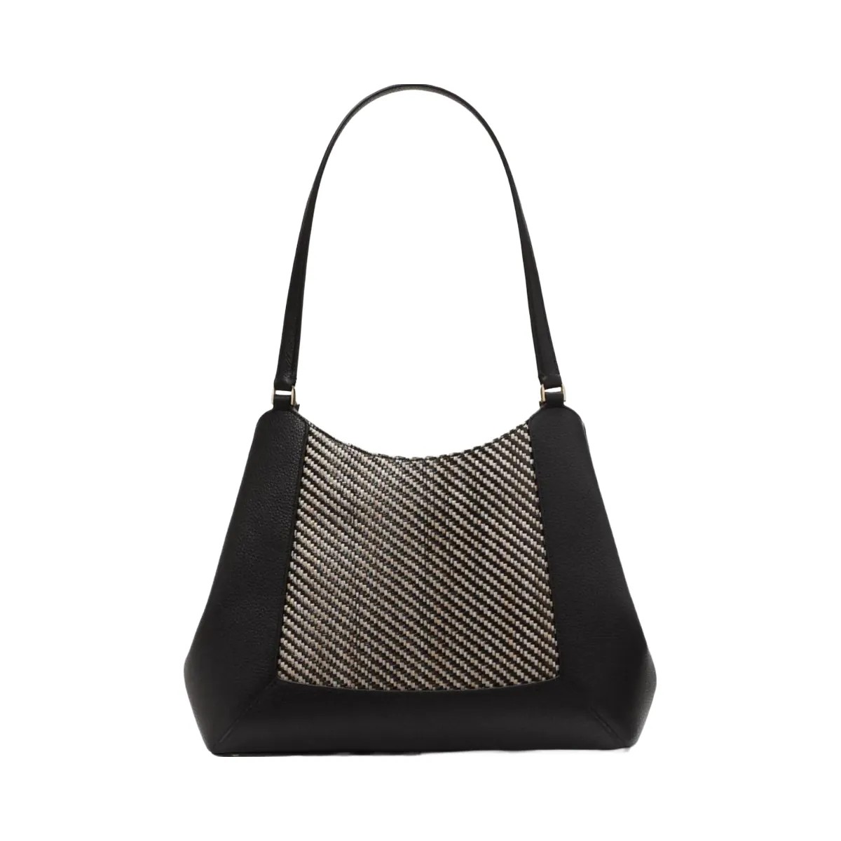 Kate Spade Lena Straw Triple Compartment Shoulder Bag Black Multi - HypeFly India View 5