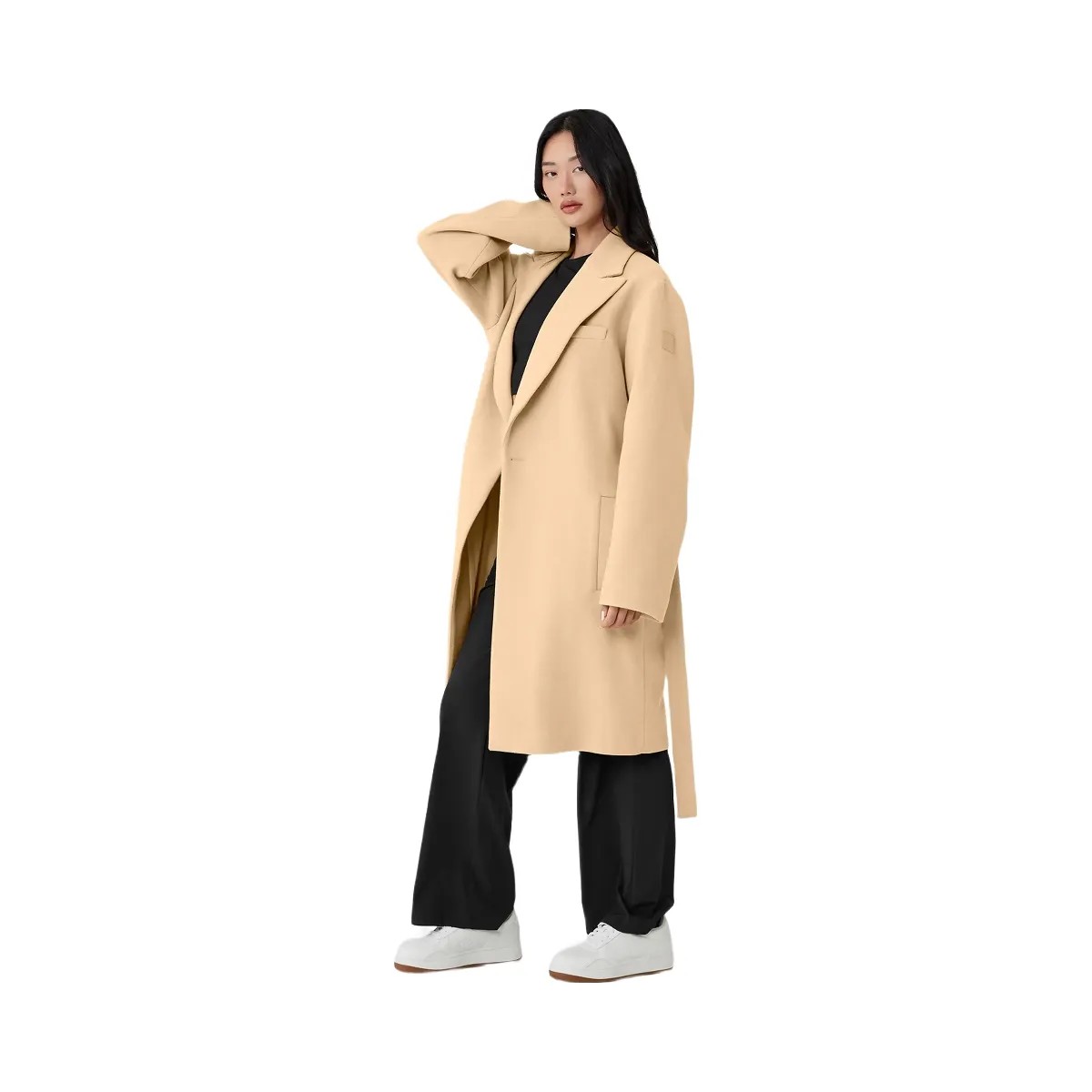 Alo Women's Wool Gameday Overcoat - Camel - HypeFly India View 2