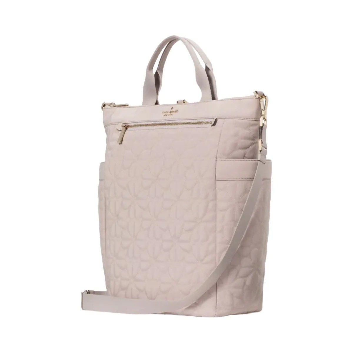 Kate Spade Flower Quilted Fabric Convertible Backpack Cozy Grey - HypeFly India View 1