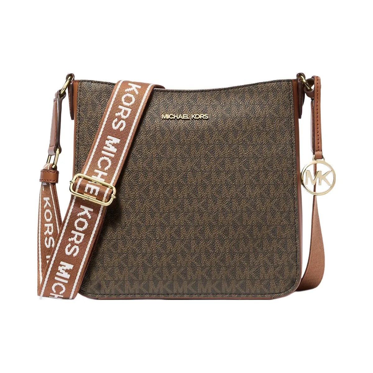 Michael Kors Jet Set Travel Small Signature Logo Messenger Bag Brown - HypeFly India View 1