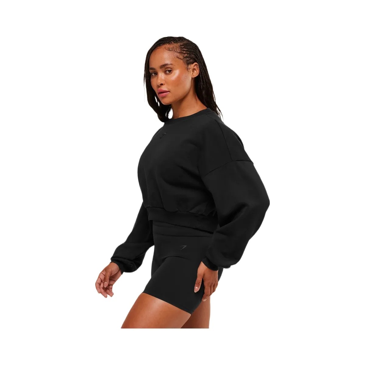 Gymshark Power Washed Sweat Top - Black/Acid Wash Small Ball - HypeFly India View 2