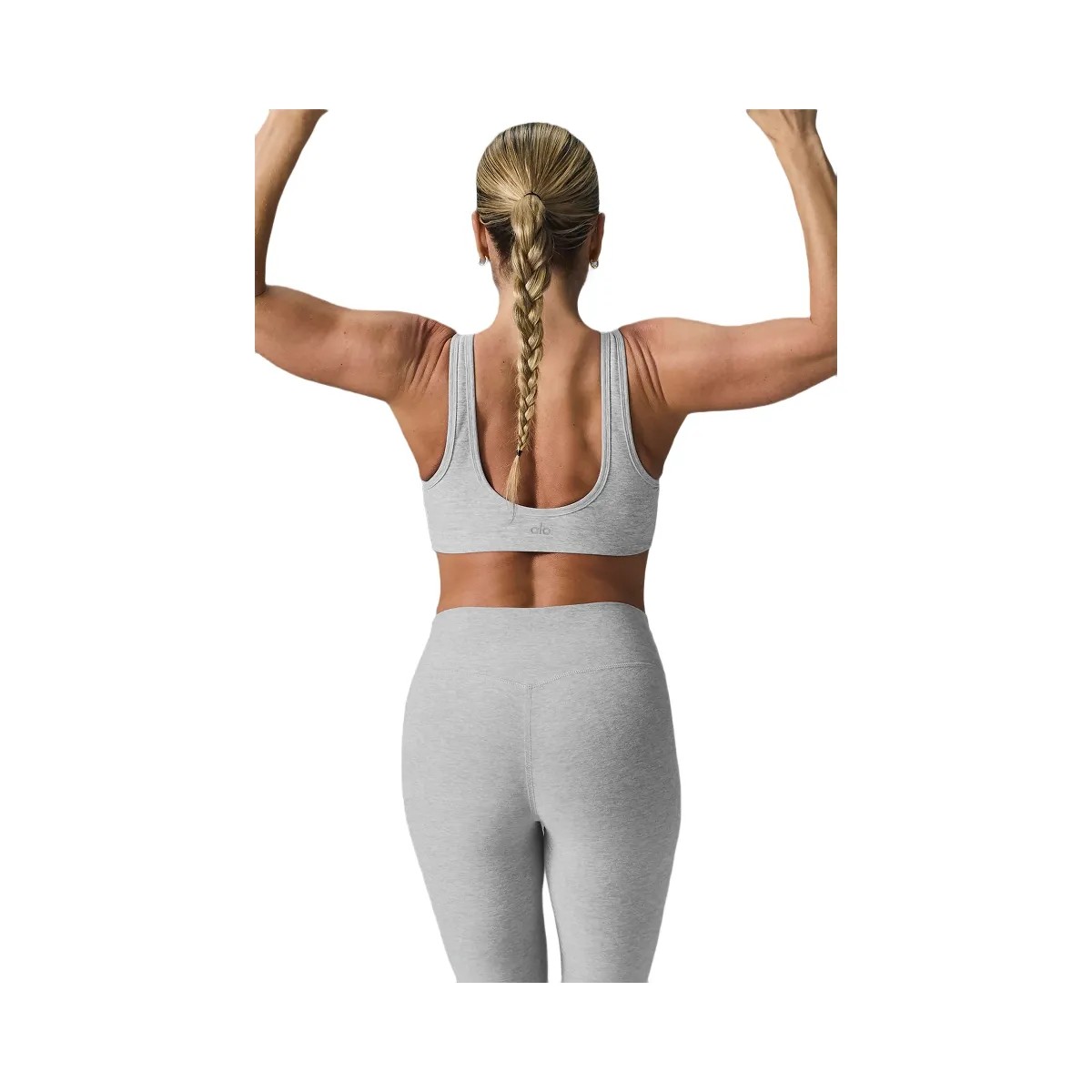 Alo Women's Alosoft Center Stage Bra - Athletic Heather Grey - HypeFly India View 2
