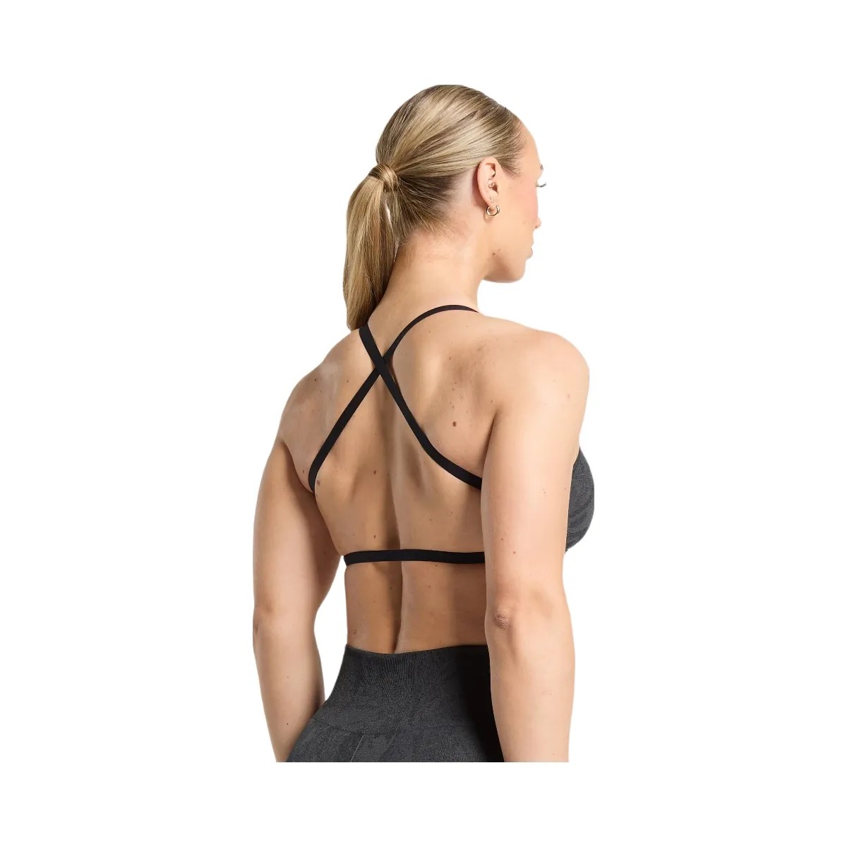 Gymshark Adapt Camo Cross Back Sports Bra - Asphalt Grey/Black - HypeFly India View 2