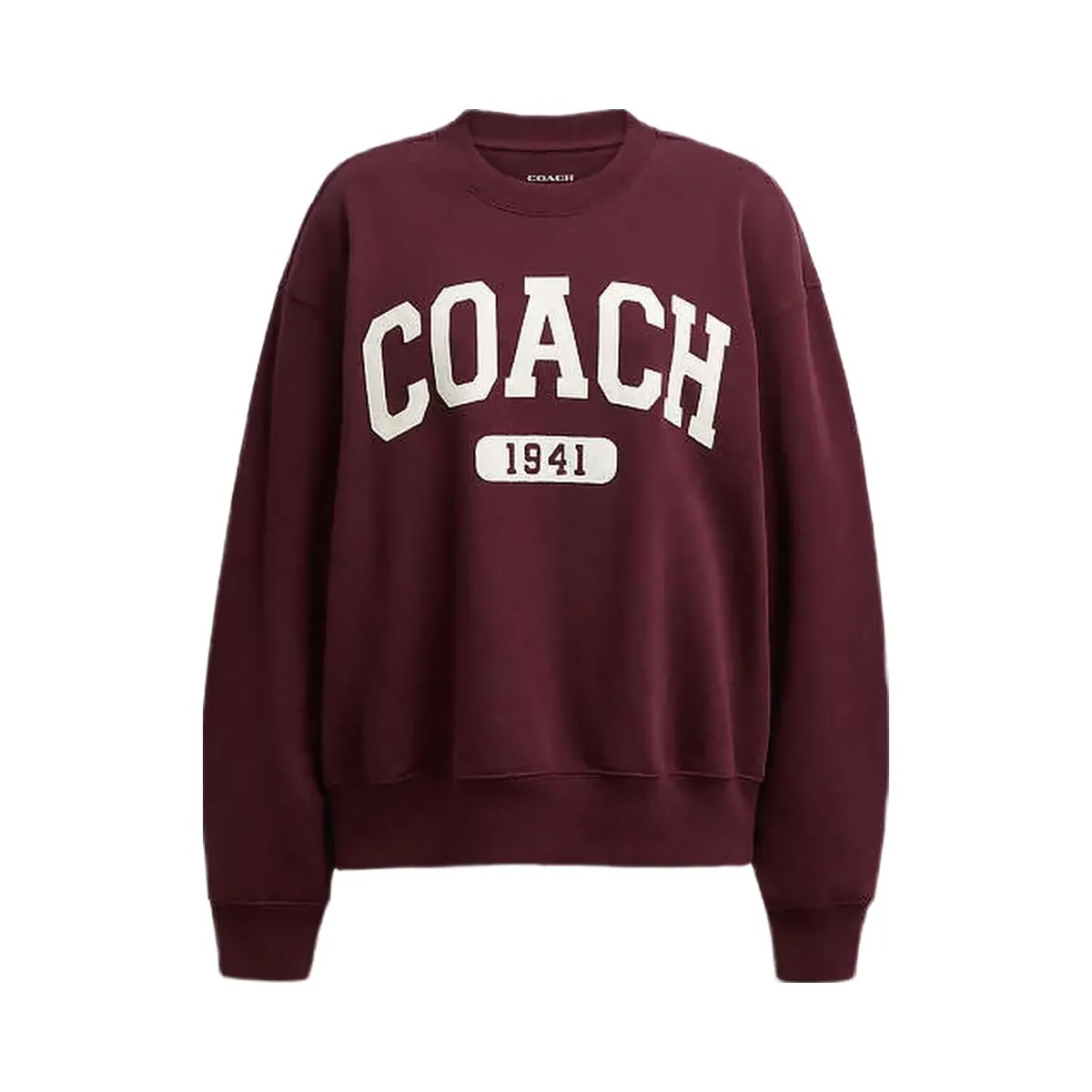 Coach Sporty Signature Boyfriend Crewneck Sweatshirt Burgundy - HypeFly India View 4
