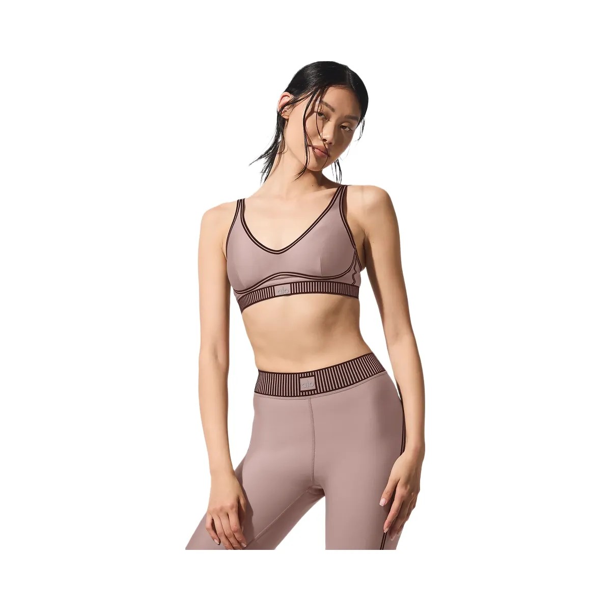 Alo Women's Airlift Line Up Bra - Taupe - HypeFly India View 4