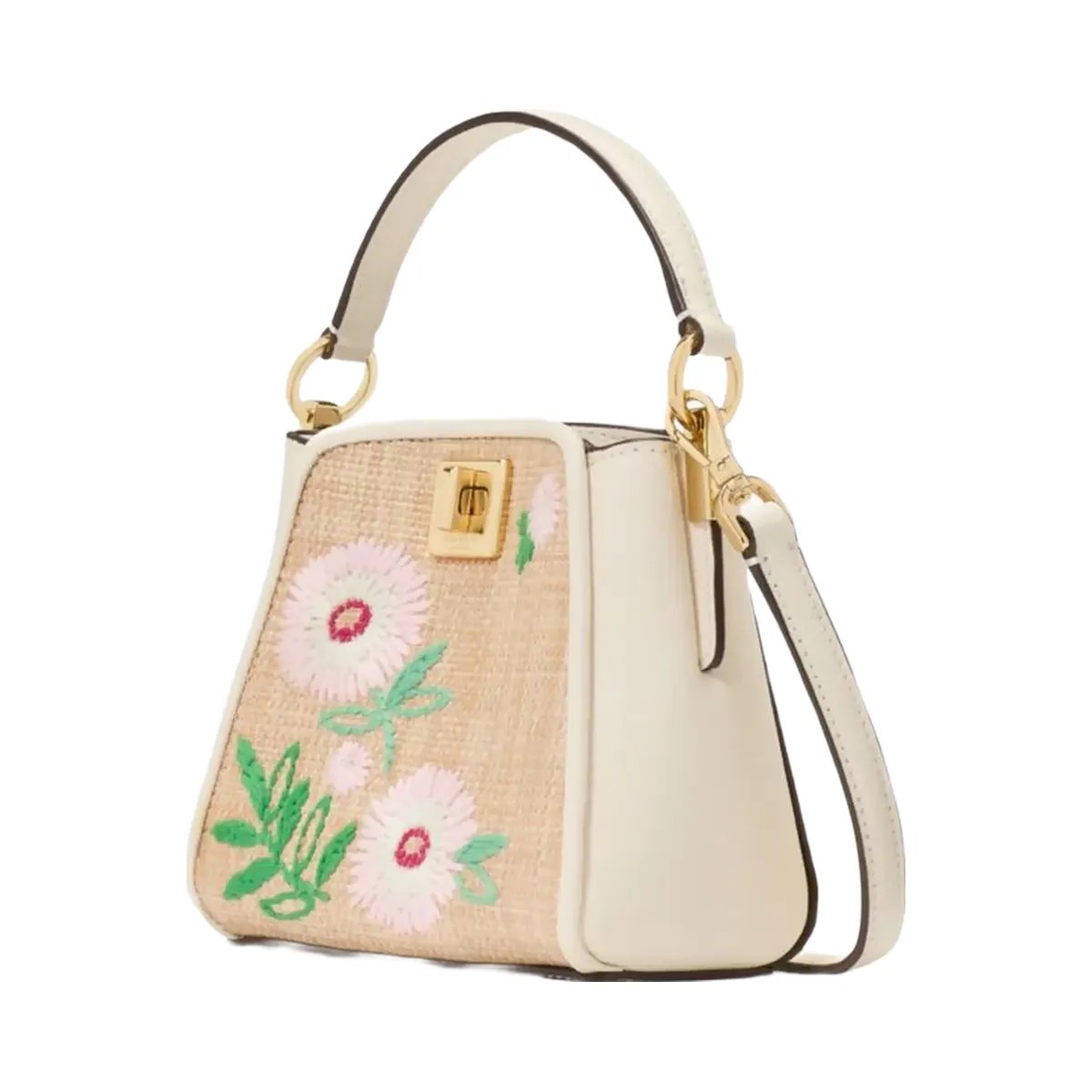 Kate Spade Phoebe Straw Mini Top Handle Crossbody Natural Multi - HypeFly India View 3