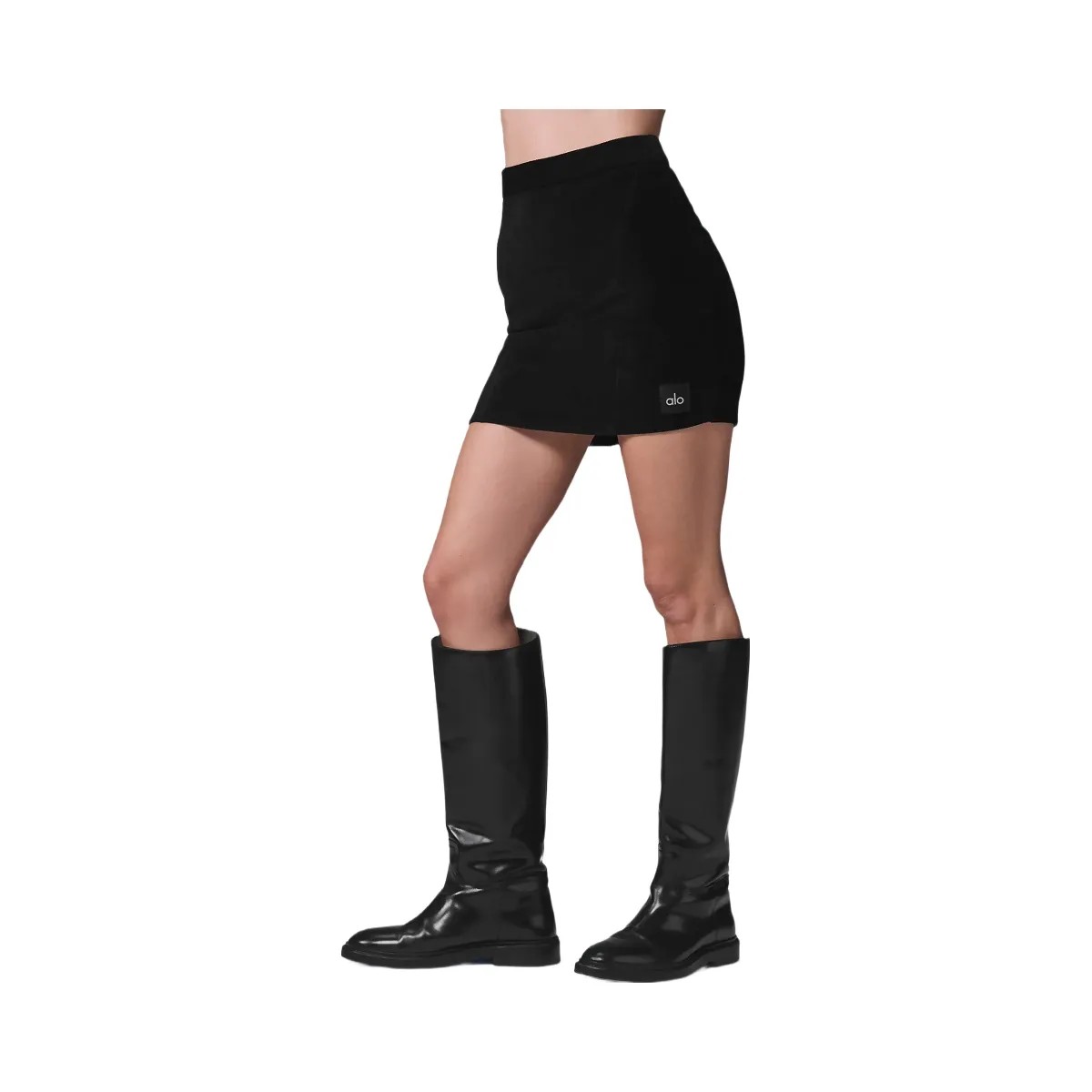 Alo Women's Micro Corduroy Winter Break Mini Skirt - Black - HypeFly India View 4