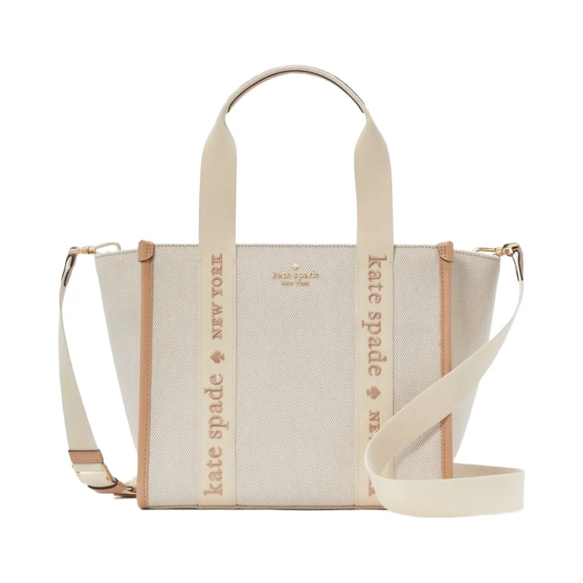 Kate Spade Kip Canvas Small Tote Light Fawn Multi - HypeFly India View 1