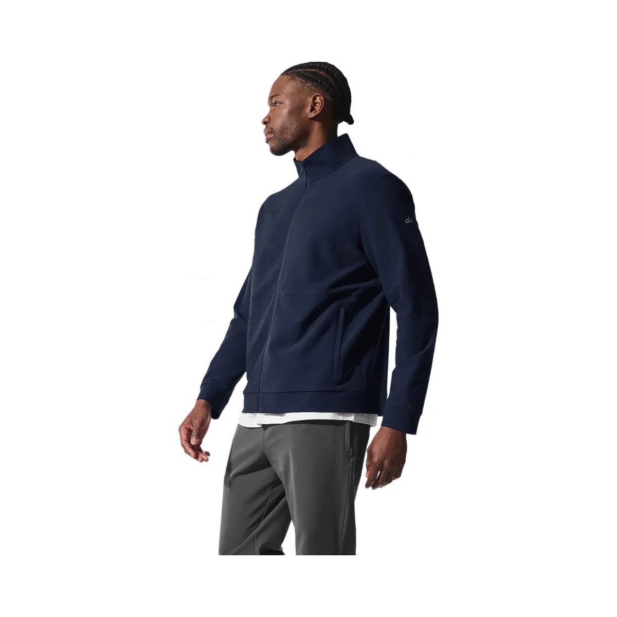 Alo Men's Conquer Max Mock Neck Full Zip - Navy - HypeFly India View 4