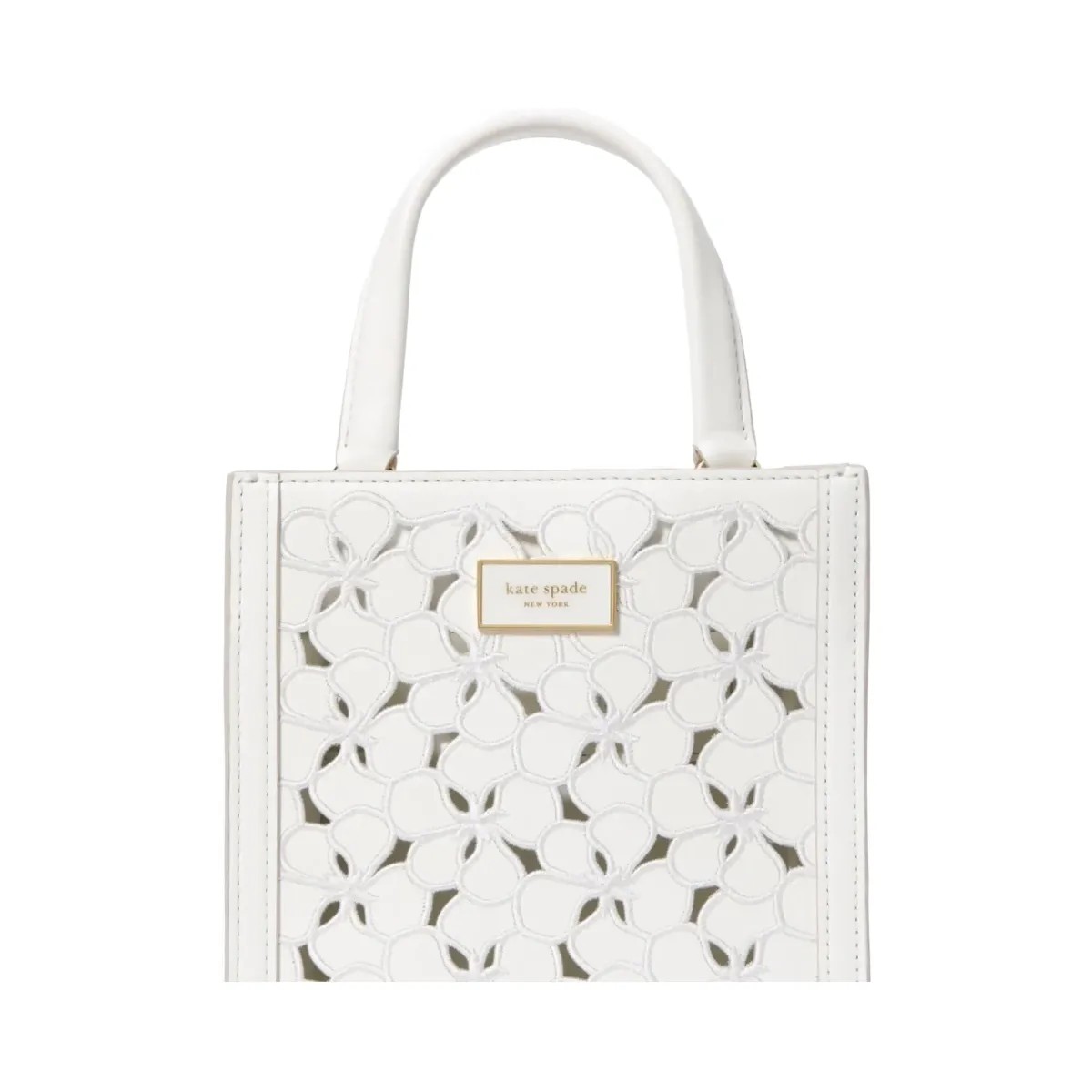 Kate Spade Manhattan Eyelet Mini Tote True White - HypeFly India View 1