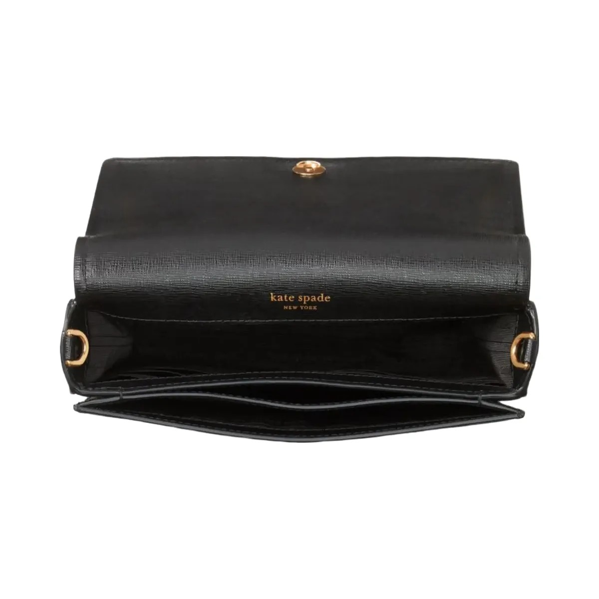 Kate Spade Morgan Bow Embellished Flap Chain Wallet Black - HypeFly India View 4