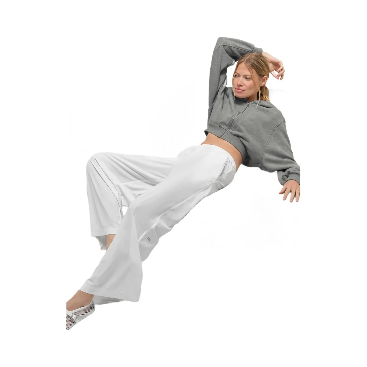 Alo Women's Breezy Wide Leg Pant (Regular) - White - HypeFly India View 2