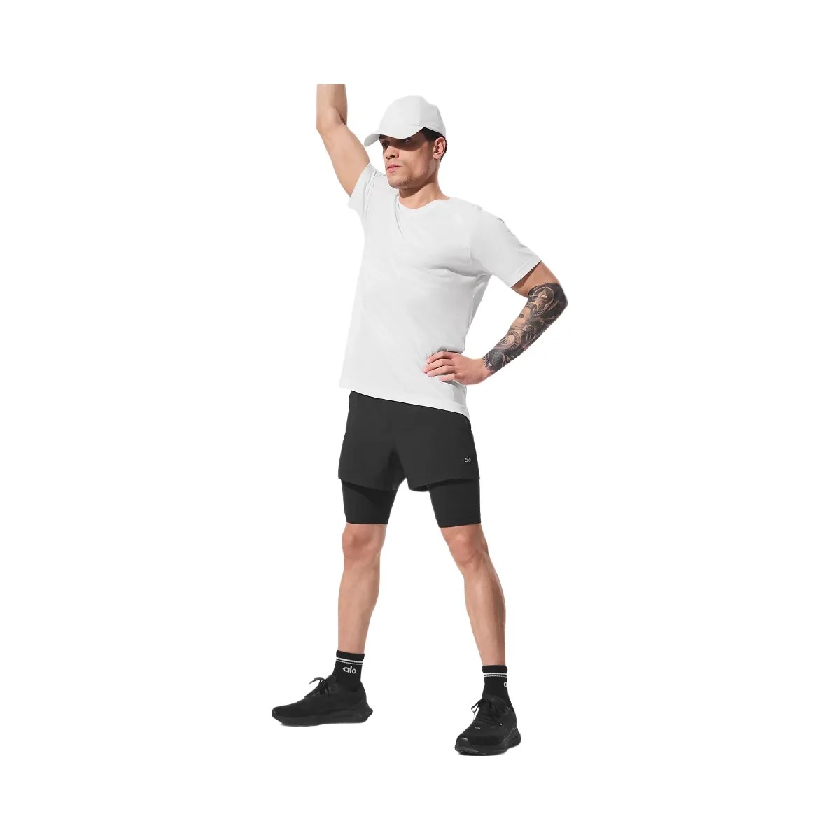 Alo Men's Triumph Raglan Tee - White - HypeFly India View 2