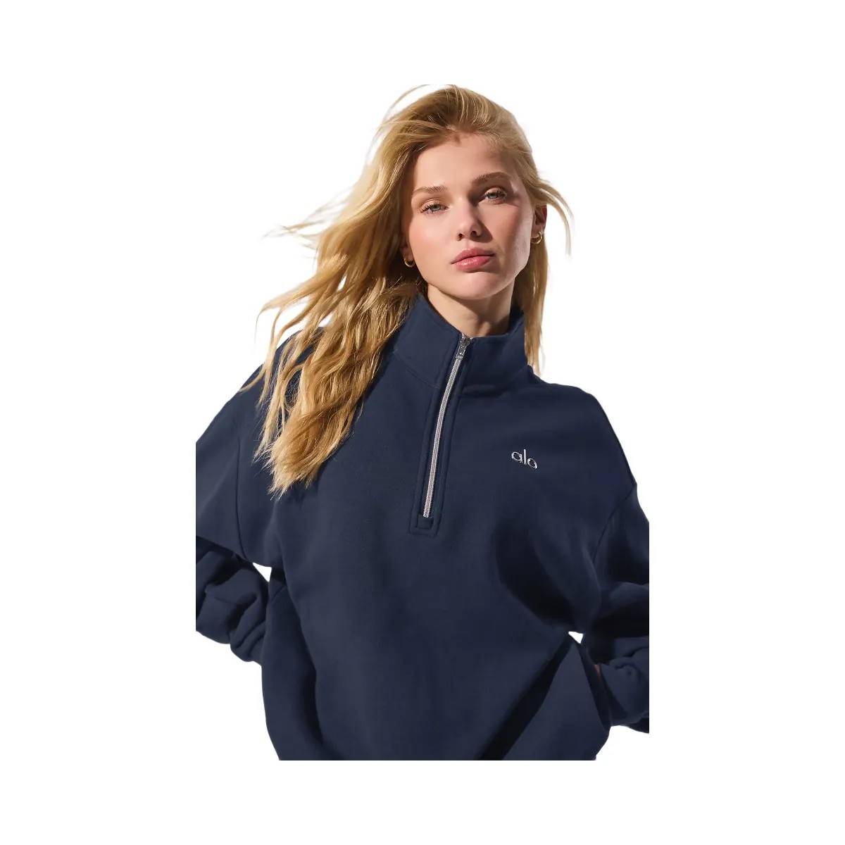 Alo Women's Accolade 1/4 Zip Pullover - Navy - HypeFly India View 1