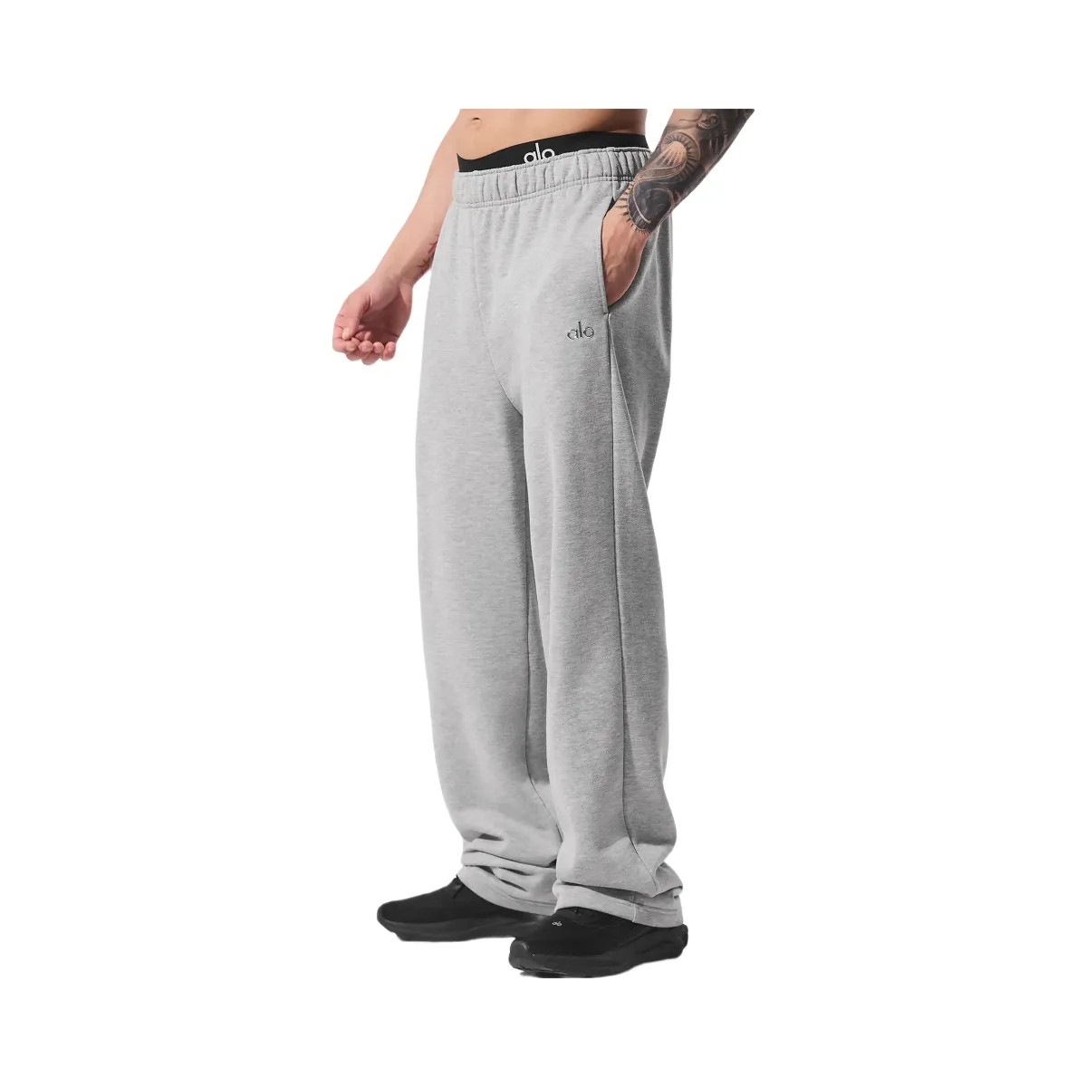Alo Men's Accolade Straight Leg Sweatpant - Athletic Heather Grey - HypeFly India View 2