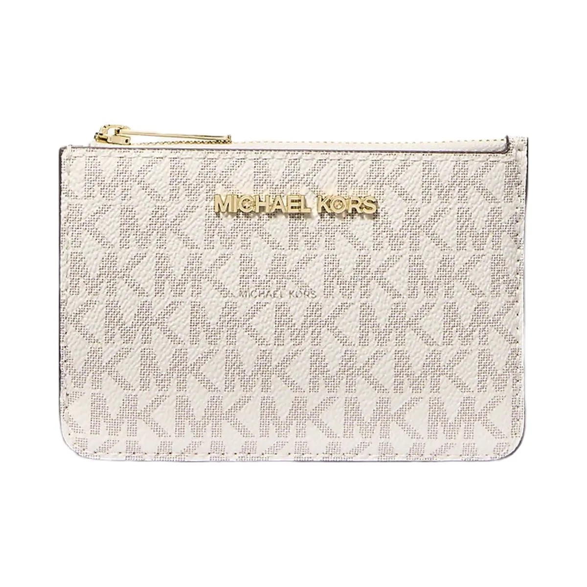 Michael Kors Jet Set Travel Small Signature Logo Coin Purse Vanilla - HypeFly India View 1