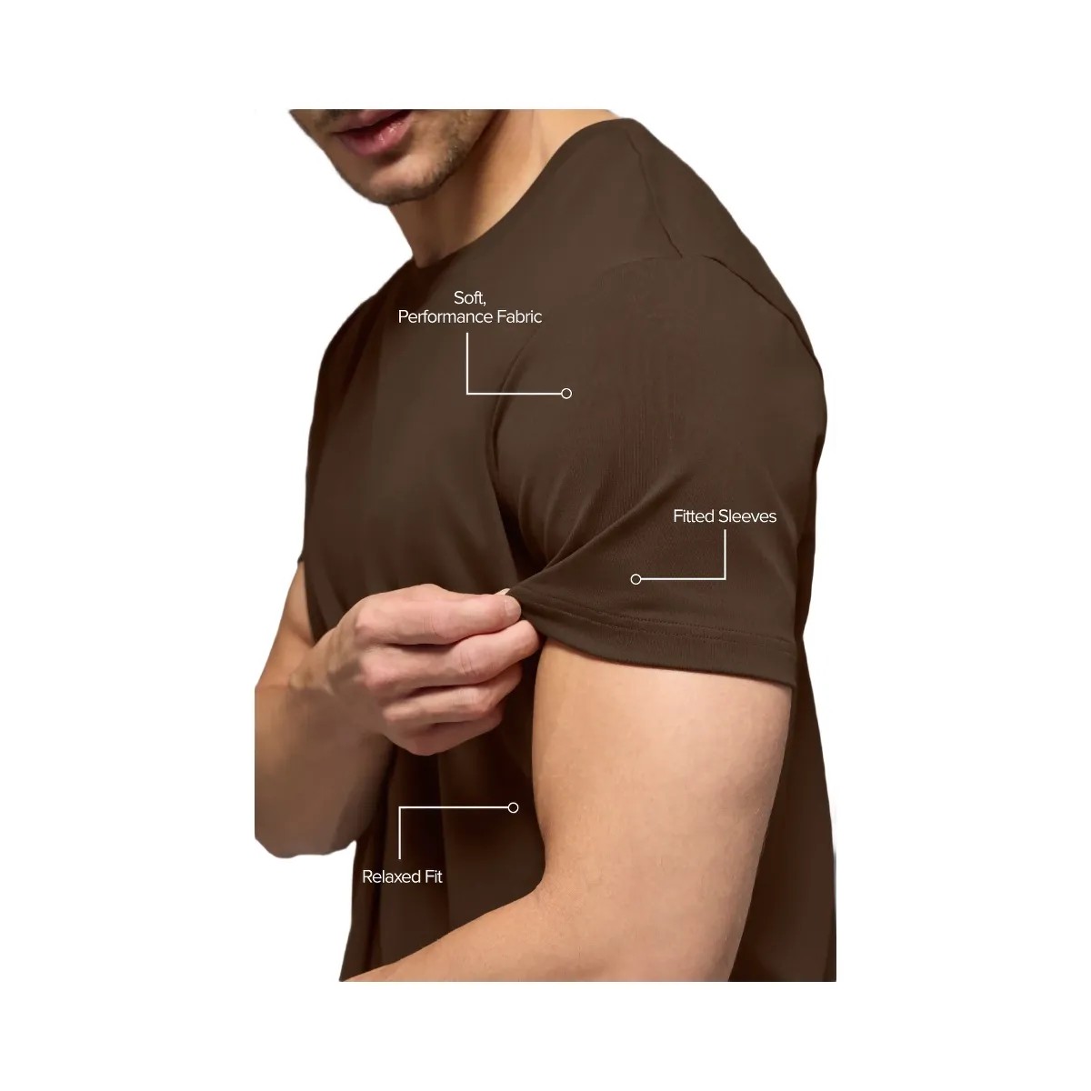 Alo Men's Conquer Reform Crewneck Short Sleeve - Espresso - HypeFly India View 2