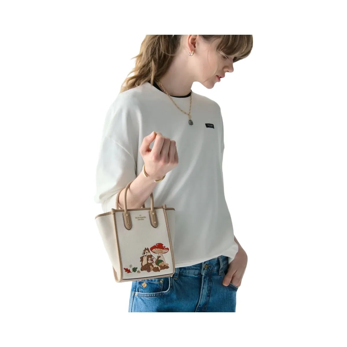 Kate Spade Ella Disney X KSNY Chip N Dale Mini Tote Meringue Multi - HypeFly India View 2