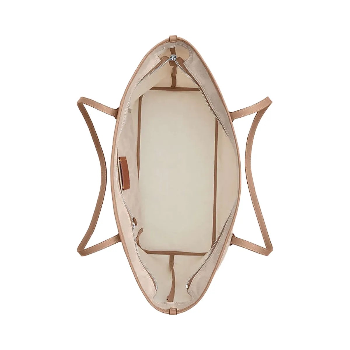 Coach Large City Tote Bag In Maxi Signature Canvas Signature Canvas-Silver-Sand-Taupe - HypeFly India View 4