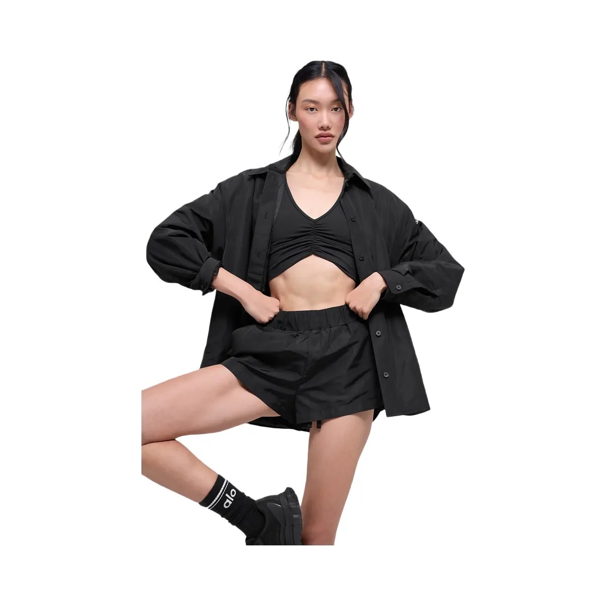 Alo Women's High-Waist Socialite Short - Black - HypeFly India View 6