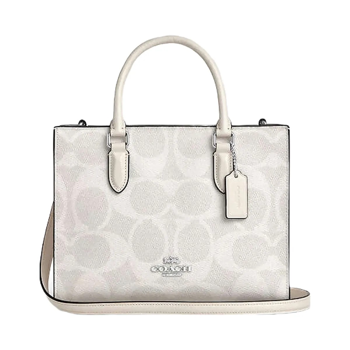 Coach Maggie Small Tote Bag In Signature Canvas Sv-White-Chalk - HypeFly India View 1