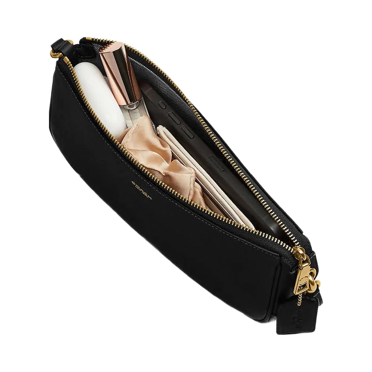 Coach Plaza Bag Natural Grain Leather-Brass-Black - HypeFly India View 2