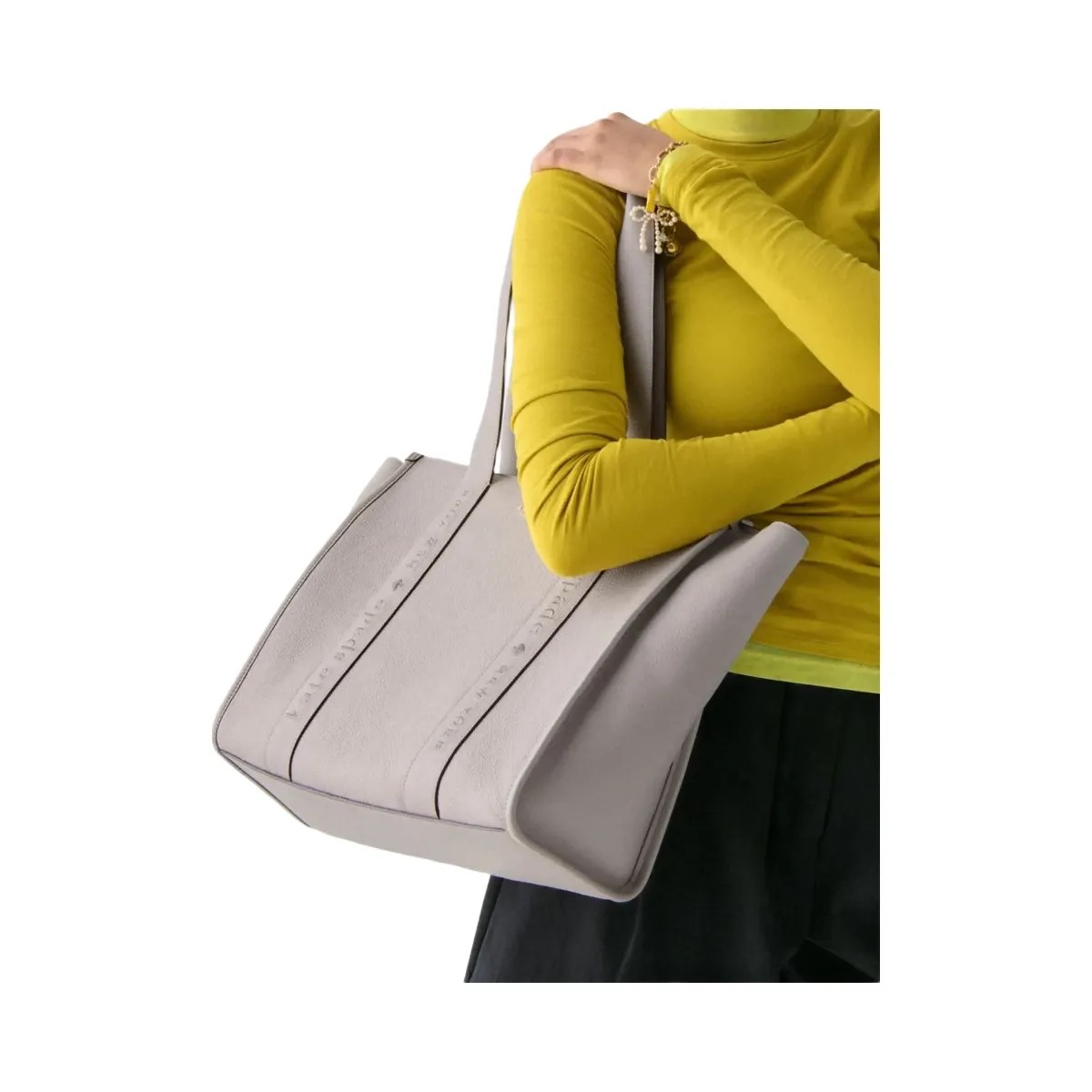 Kate Spade Kip Leather Large Tote Cozy Grey - HypeFly India View 2
